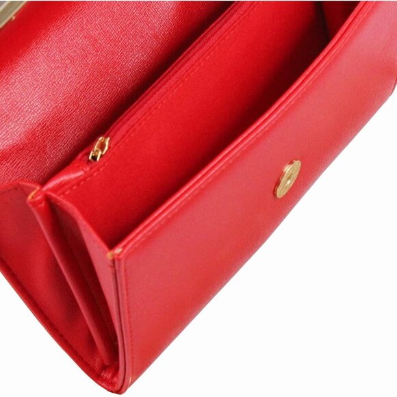 🆕Women Red Clutch Purse Evening Bag Envelope With Detachable Chain Handbag - Picture 6 of 7